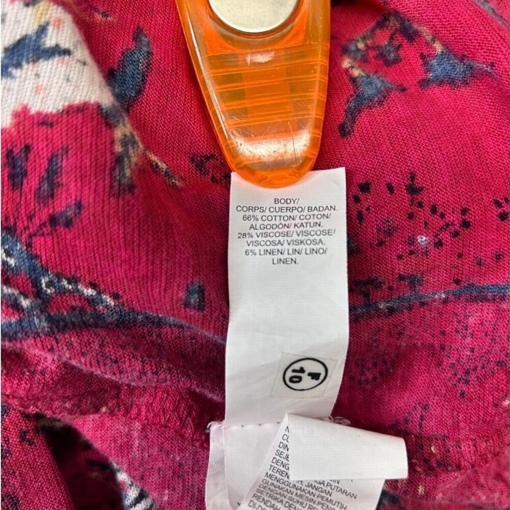 Lucky Brand Women’s 3/4 Sleeve Peasant Blouse Casual Floral Paisley Boho Red 2X - Picture 5 of 10
